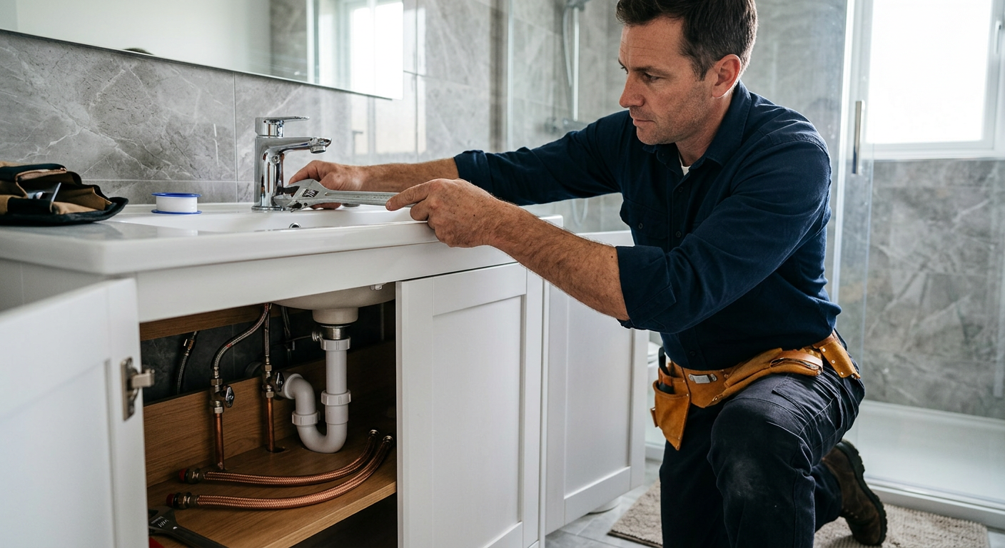 Pose de mitigeur chromé par un plombier à Versailles 78