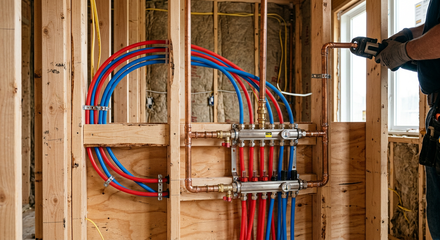 Création de réseau plomberie en cuivre et PER à Versailles 78